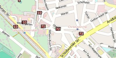 Stadtplan Alter Jüdischer Friedhof an der Oberstraße Hannover